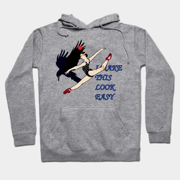 Black Crow and Ballerina Hoodie by momomoma